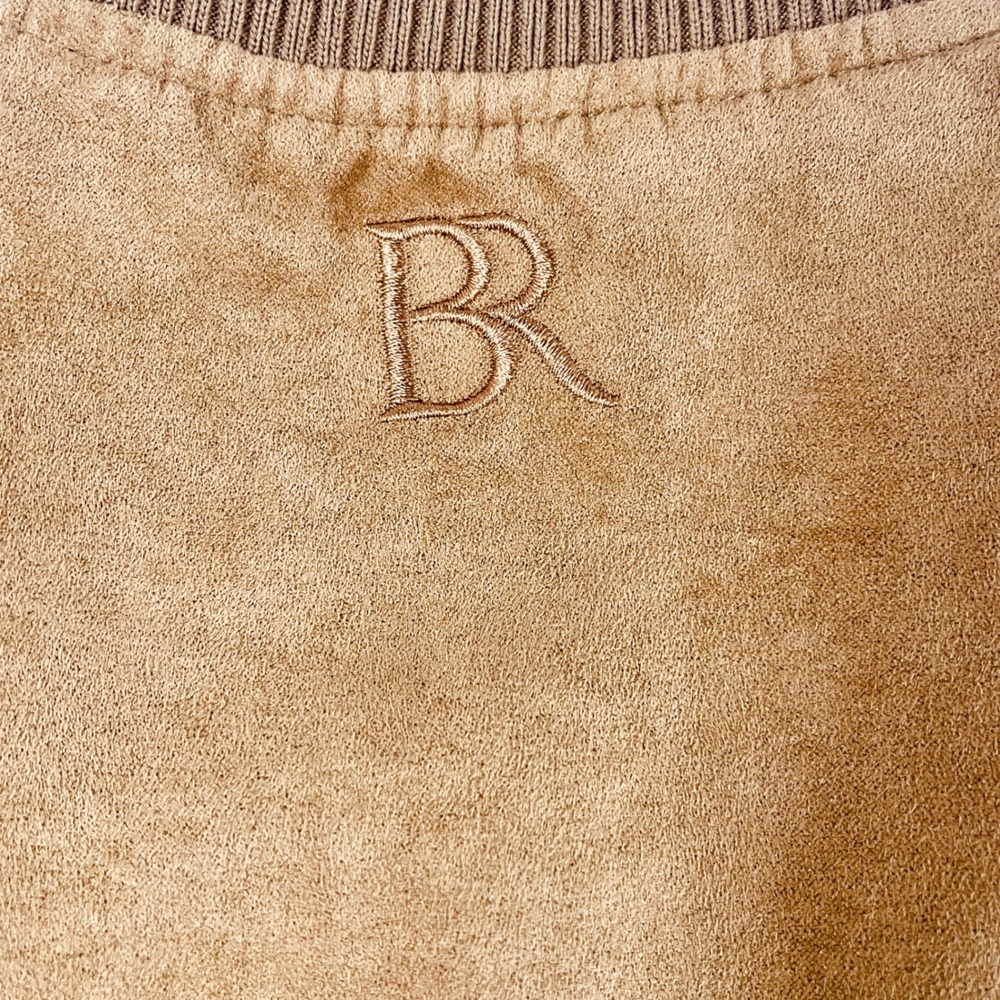 Banana Republic Bomber Jacket Mens M Brown Dark Acorn Vegan Suede 405308-00 - Picture 4 of 10